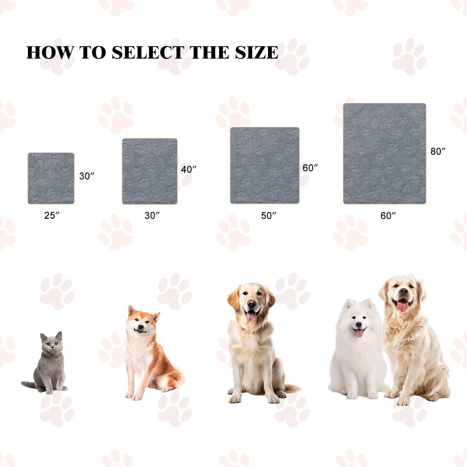 Qeils Waterproof Washable Blankets for Medium Dogs