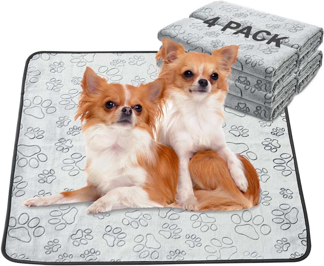Qeils Reusable Puppy Pads, Washable Pee Pads for Dogs, Waterproof Non Slip Wee Wee pad, Absorbent and Leakproof Training Mats for Potty, Crate, Playpen, Bed, Sofa, 72"x 72"