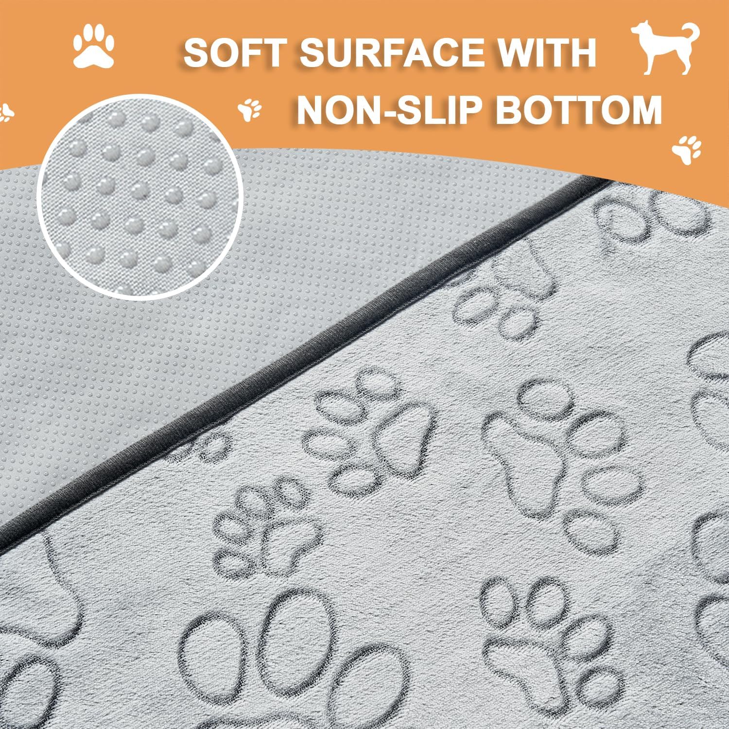 Qeils Reusable Puppy Pads, Washable Pee Pads for Dogs, Waterproof Non Slip Wee Wee pad, Absorbent and Leakproof Training Mats for Potty, Crate, Playpen, Bed, Sofa, 72"x 72"