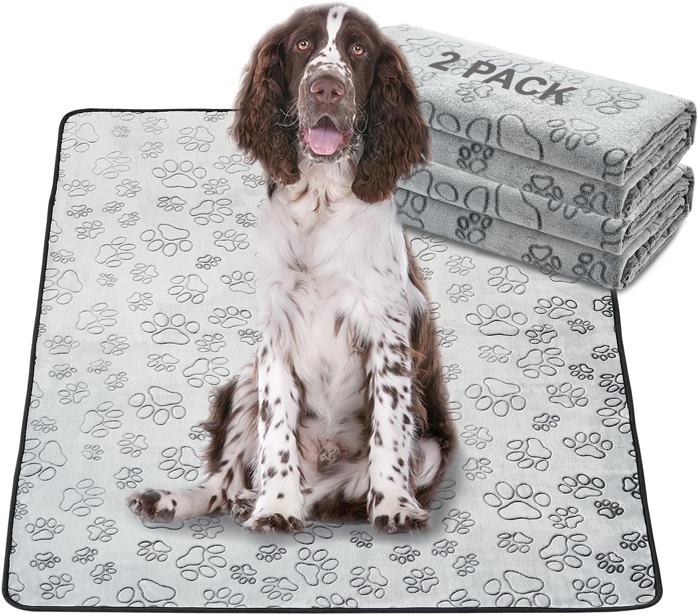 Qeils Reusable Puppy Pads, Washable Pee Pads for Dogs, Waterproof Non Slip Wee Wee pad, Absorbent and Leakproof Training Mats for Potty, Crate, Playpen, Bed, Sofa, 72"x 72"
