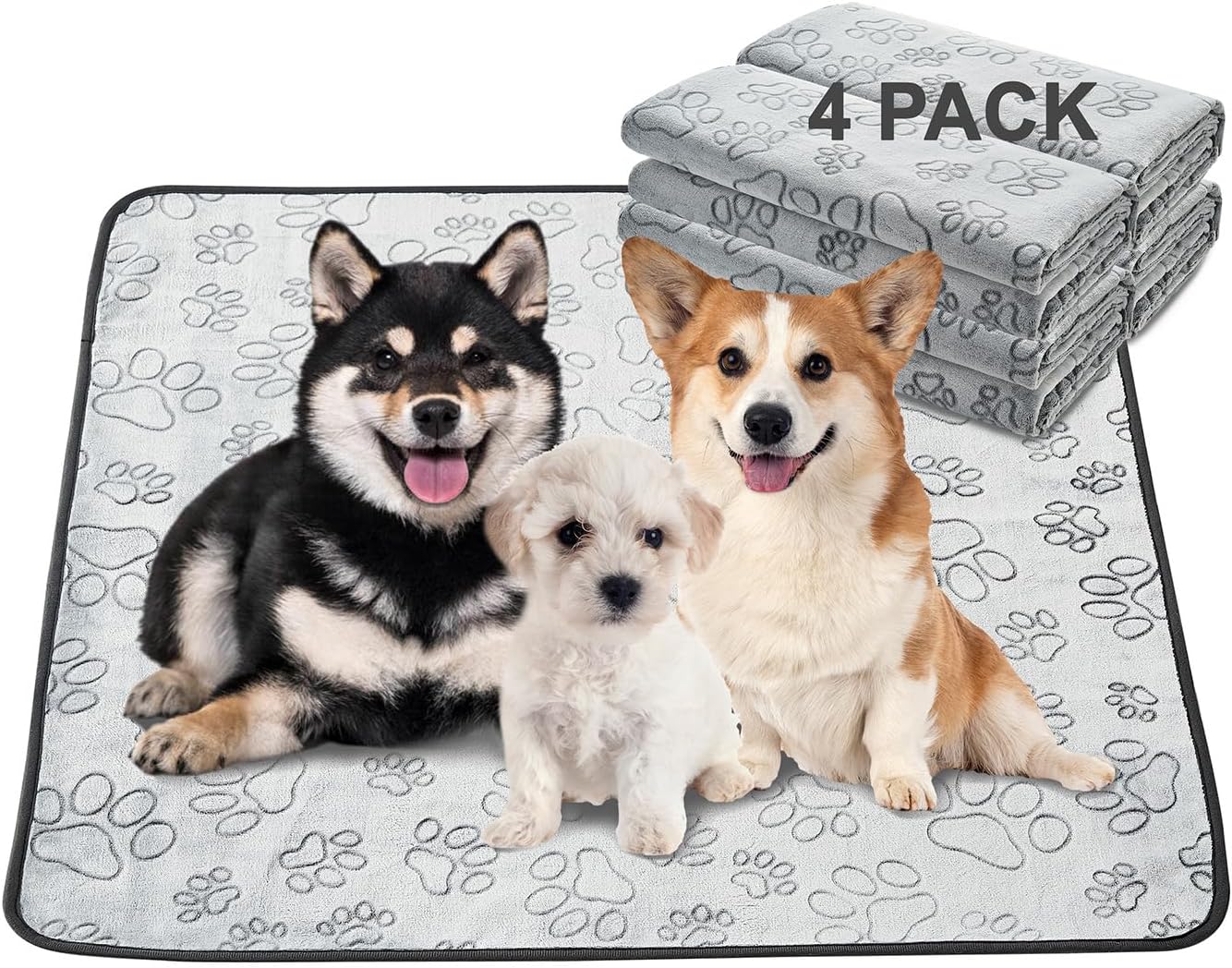 Qeils Reusable Puppy Pads, Washable Pee Pads for Dogs, Waterproof Non Slip Wee Wee pad, Absorbent and Leakproof Training Mats for Potty, Crate, Playpen, Bed, Sofa, 72"x 72"