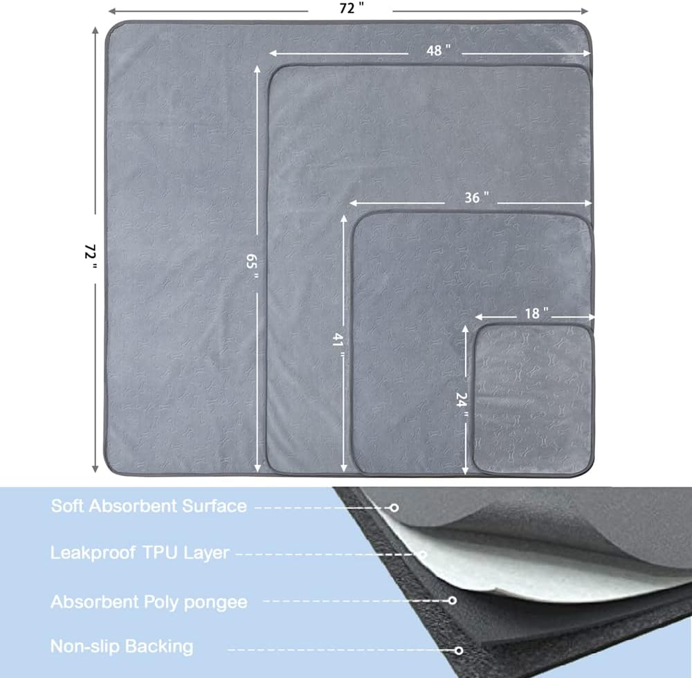Qeils Non-Slip Washable Dog Urine Pad